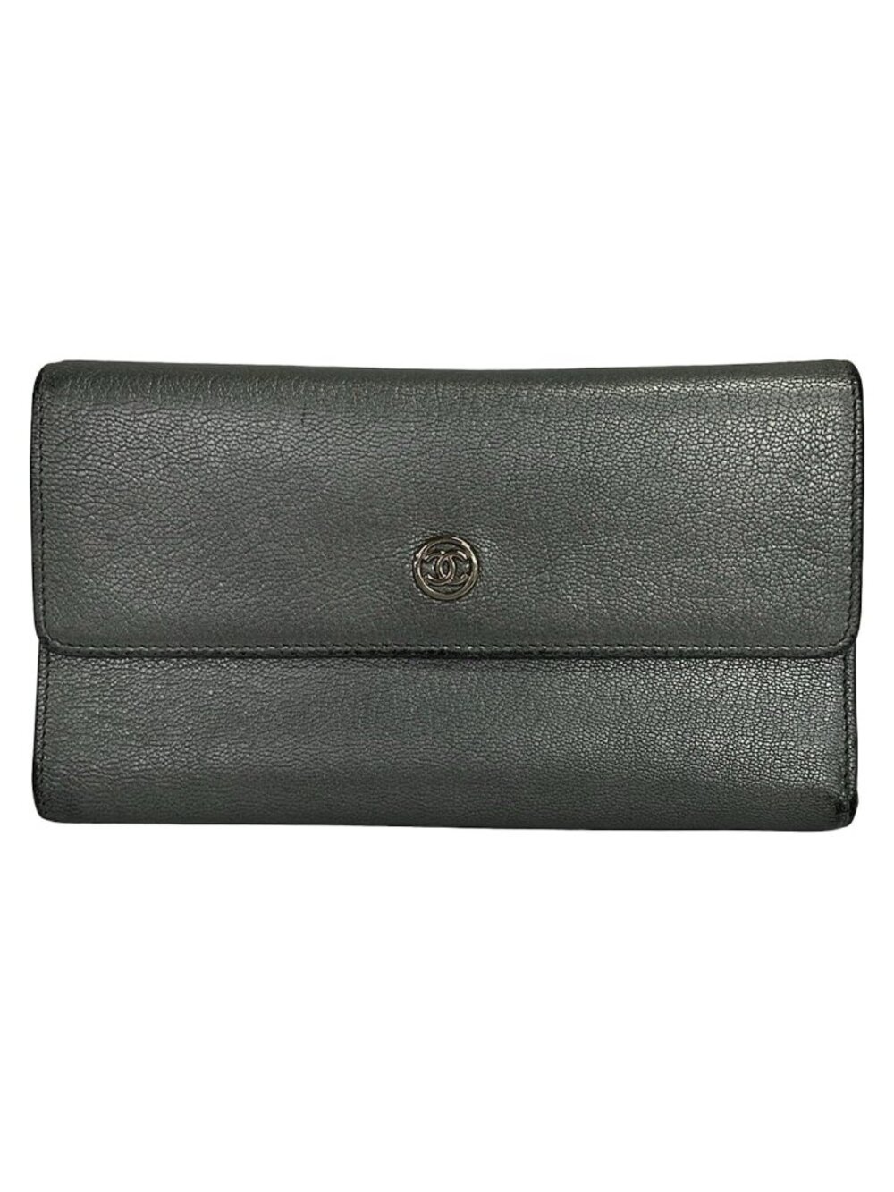 Chanel Wallet Silver Leather